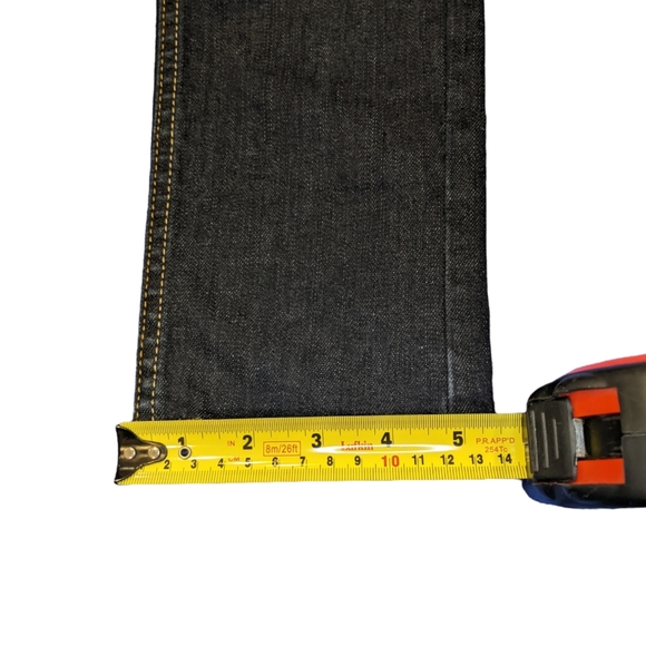 3/$25 TopShop Baxter Moto Straight Leg Dark Wash Jeans size 26x32 - Picture 10 of 15